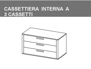 cassettiera interna a 3 cassetti