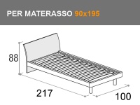 Letto Doimo Cityline singolo con rete a doghe per materasso da 90x195cm modello Billy