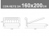 Misure del letto imbottito capitonnè Noctis Paris con rete a doghe da 160x200cm