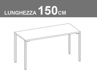 Scrivania lunghezza 150cm con gamba seven 