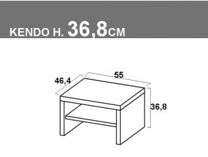 comodino Doimo Cityline modello Kendo, altezza 35cm