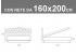 Misure del letto matrimoniale Noctis Dream Capitonè con rete a doghe da 160x200cm