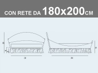 Misure del letto matrimoniale XL imbottito Noctis Lullaby Chic con rete a doghe da 180x200cm