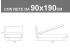 Misure del letto singolo Noctis Bed London con rete a doghe da 90x190cm