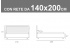 Misure del letto matrimoniale alla francese Noctis Smart con rete da 140x200cm