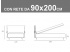 Misure del letto singolo imbottito con rete a doghe da 90x200cm Noctis Eden