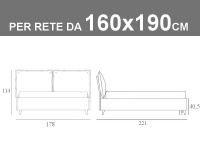 Letto matrimoniale imbottito con tessuto Jeans con box contenitore e rete a doghe da 160x190cm Noctis So Casual