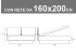 Misure del letto Noctis Eden matrimoniale con rete da 160x200cm