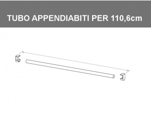 Tubo appendiabiti per vano da 110,6cm