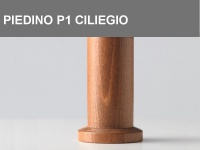 Piedino in legno P1 arrotondato con base piatta h.6cm, colore Ciliegio