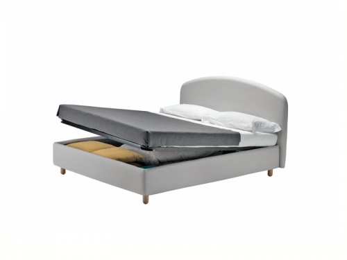 Letto matrimoniale contenitore Noctis Jazz con rete a doghe e piedino alto 11cm