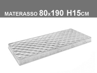 materasso 190x80 H15cm cm in poliuretano espanso con rivestimento trapuntato