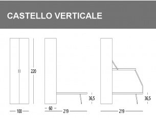 Misure del Letto castello Ledo verticale