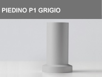Piedino in legno P1 arrotondato con base piatta h.6cm, colore Grigio