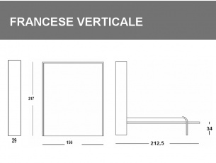 Misure del Letto flat piazza e mezza verticale