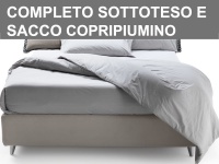 Completo biancheria compreso di sottotesto con angoili e Sacco copripiumino 