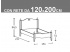 Schema letto Rondine piazza e mezza con rete da 120x200cm