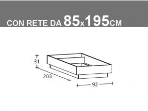 Schema letto Sommier singolo Scandola mobili