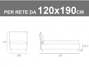 Letto da una piazza e mezza in vero tessuto Jeans Noctis So Casual con rete a doghe da 120x190cm e box contenitore