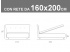 Misure del letto matrimoniale imbottito Noctis Zico con rete a doghe da 160x200cm