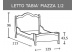 Schema misure letto Tabià Piazza e mezza giroletto