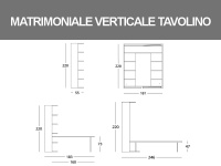 Misure del Letto Matrimoniale girevole verticale con tavolo basculante