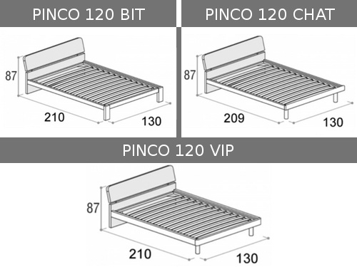 Dimensioni del letto da una piazza e mezza Doimo Cityline Pinco