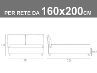 Letto matrimoniale Noctis SO Casual in Jeans con cuscini e box contenitore, rete a doghe da 160x200cm