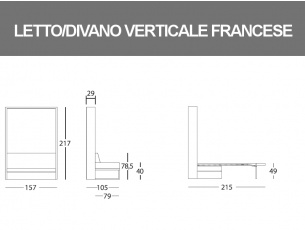 Misure del Letto Houdini piazza e mezza a scomparsa verticale