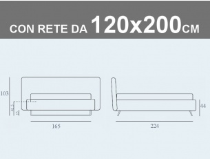 Misure del letto da una piazza e mezza Doxy contenitore folding Box con rete a doghe da 120x200cm