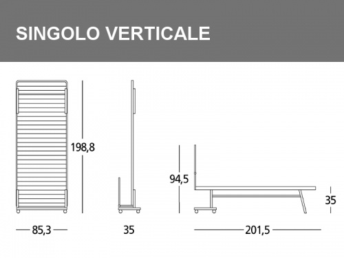 Misure del Brandina Leri verticale