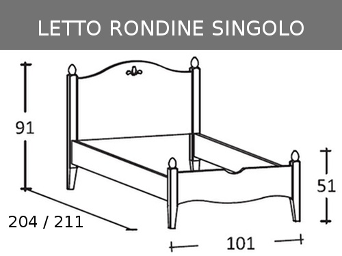 Schema letto Rondine singolo