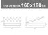 Misure del letto matrimoniale Guru di Noctis con rete a doghe da 160x190cm