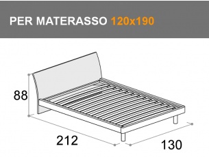 Letto da una piazza e mezza Doimo Cityline Billy per materasso da 120x190cm