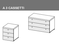 Comodini Master a 3 cassetti