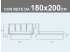 Misure del letto XL Noctis Birdland con rete a doghe da 180x200cm