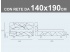 Misure del letto matrimoniale alla francese Noctis Marvin con rete a doghe da 140x190cm