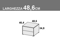 Comodino Apollo a 2 cassetti da 48,6cm