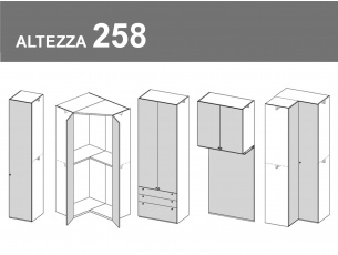 Armadi con anta battente alti 258cm