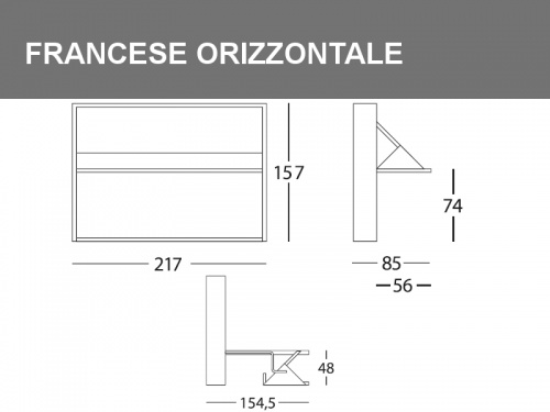 Misure del Letto Dotto piazza e mezza orizzontale