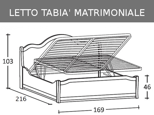 Misure del letto matrimoniale contenitore in legno massello Tabià