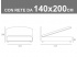 Misure del letto alla francese Noctis Jazz con rete da 140x200cm