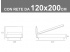 Misure del letto imbottito Noctis London da una piazza e meza con rete a doghe da 120x200cm
