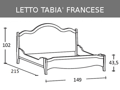 Misure del letto alla francese Scandola Tabià