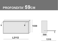 Letto a ribalta, prof. 59cm