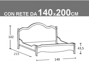 Schema letto Tabià matrimoniale alla francese giroletto