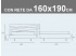 Misure del letto matrimoniale contenitore Noctis Andy con rete a doghe da 160x190cm
