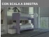 Letto a castello scorrevole Doimo Cityline modello ROY con scala a 2 cassettoni a sinistra