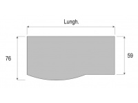 Scrivania da 142cm con una parte dritta e una parte arrotondata