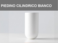 Piedino in legno cilindrico con base arrotondata h.11cm, colore Bianco